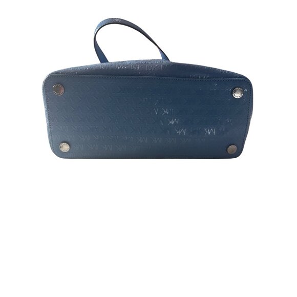 Michael Kors Blue Monogram Logo Tote Bag With Shoulder Straps - Picture 6 of 16